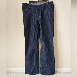 RARE Burton The Shank Mens Denim Jeans Snowboard Pants W/Gore-tex Sz. L 34-36